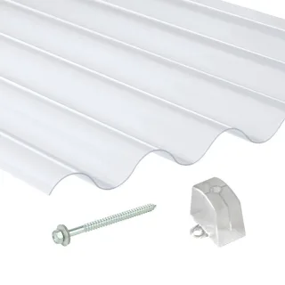 PVC | Terrassendach-Set | Sinusplatte | 177/51 | Profil 6 | 1,4 mm | klarbläulich