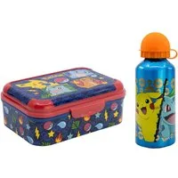 POKÉMON Lunchbox Pokemon Pikachu Kinder 2 tlg. Set Brotdose Alu-Trinkflasche 400 ml, (2-tlg., Spar-Set)