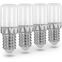 Poppstar Spezialleuchtmittel, E14, 4 St., Poppstar 4x LED Kühlschranklampe E14 1,6W (matt, 6000K kaltweiß)