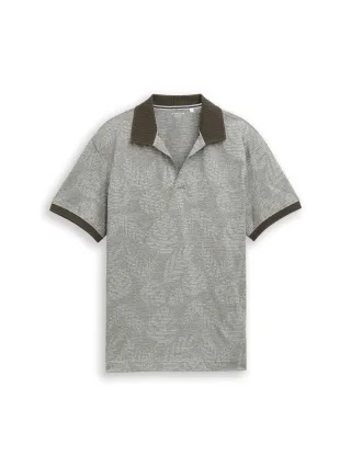Tom Tailor - Jacquard Poloshirt mit Muster green leaf jacquard design - Gr. - L