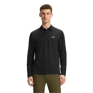 Boss - "Plisy" Poloshirt für Herren, Langärmlig (Schwarz)