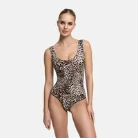cfab Shaping-Body Tank Bodysuit Sculpting Shapewear mit String-Leopard-5XL (1-tlg)