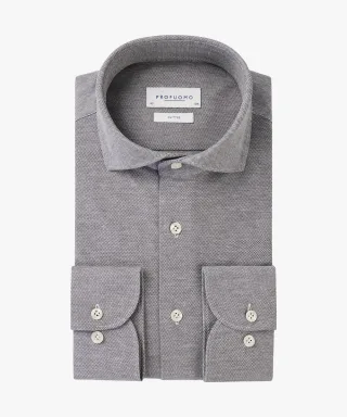 Profuomo - Grünes Knitted-Hemd Grün - Gr. - 43