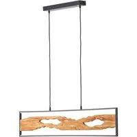 Brilliant LED Pendelleuchte Chaumont, LED fest integriert, Warmweiß, Breite 100 cm, 2300 lm, kürzbar, Aluminium/Metall/Holz, schwarz/holz