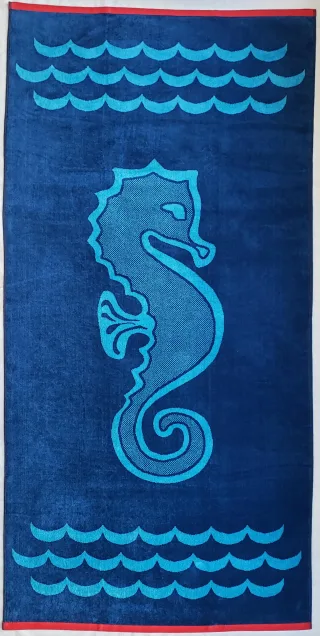 KATAG - Jac.Vel.-Strandtuch seahourse dark blue - Gr. - 90