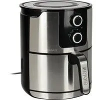 Heißluftfritteuse XL edelstahl (gebürstet)/schwarz, 1.400 Watt, Korb 5 Liter