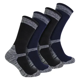 4er Pack Herren Baumwollverstärkte Industrielle Outdoor Arbeitssocken