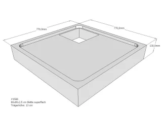 Neuesbad Wannenträger für Bette superflach 80x80x3,5 SD21089