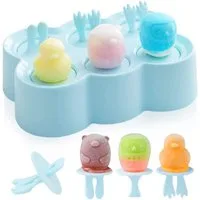 TUWENA Eisform Eisformen, 6 Eisform Eis am Stiel, Popsicle Formen, Stieleisformer, für Kinder, Baby