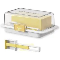 Agger Butterdose matt Butterglocke Aufbewahrung Butter Butterbehälter, mit Butterschneider,Deckel, 19x12.3cm,Butterdose für 500 g Butter