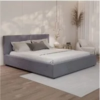Juskys Polsterbett Salerno, Cord Design, bis 500 kg belastbar, Pflegeleicht mit Polsterung
