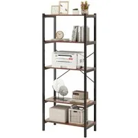 KOMFOTTEU Bücherregal, Standregal mit 5 Ebenen