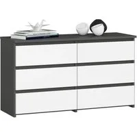 Raumhirsch Furniture Kommode Elegante Kommode in graphitgrau - Praktisches Sideboard - 6 Schubladen, (viele Farbvarianten - Maße: 100 x 57 x 35 cm) - Hochwertig & stabil