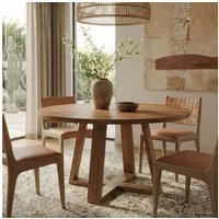 Tribesigns Esstisch 120cm Runder Massivholz-Esstisch, Küchentisch im Landhausstil für 4-6