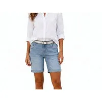 SUBLEVEL Bermudas (1-tlg) SUBLEVEL Damen Jeans Bermuda – Blau Jeans-Shorts mit Gürte