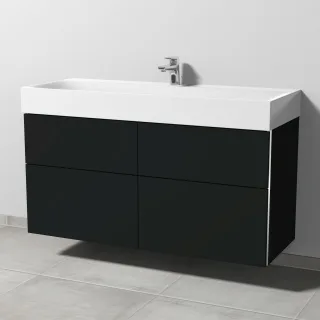 Sanipa 3way Waschtischunterbau zu Kaldewei Silenio Waschtisch mit 4 Auszügen, Vulkan-Matt BP4571V