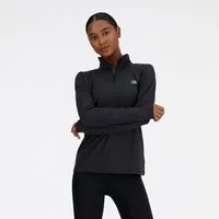 New Balance Laufshirt SPORT ESSENTIALS SPACE DYE 1/4 ZIP hochschließender Kragen, mit 1/4-Reißverschluss, Kurzarm