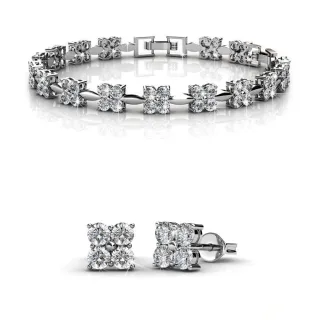 Süße quadratische Sets - Silber und Kristall