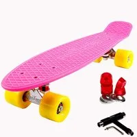 FunTomia Miniskateboard Kinder Cruiserboard Miniboard 57cm mit oder ohne LED Leuchtrollen
