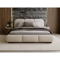 Compleo Polsterbett Wolkenbett, abgerundete Formen, Bouclé-Stoff, verschiedene Farben, TOPSELLER Stauraumbett MADE IN EU