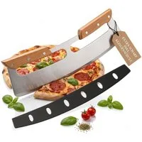 Topanbieter999 Pizzaschneider verschiedene Ausführungen, Extra scharfe Edelstahlklinge, inkl Klingenschutz