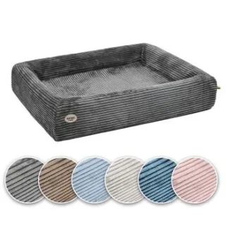 SABRO Hundebett KUDDE Cord dunkelgrau 80 cm, 1 m