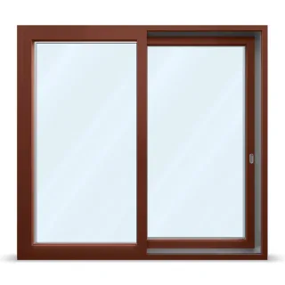 Terrassentür Mahagoni, Smart-Slide-System, Mahagoni Dekorfarbe, 1600 x 1500 mm, zweiteilig, individuell konfigurieren