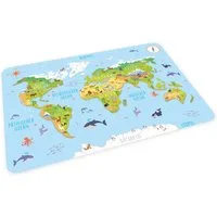 nikima Platzset stabiles Vinyl Tischset Weltkarte 3D Kinder Platzset abwaschbar, (1-St)