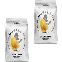 Gorilla Kaffee Joerges Espresso Delicato ganze Kaffeebohnen, 2 x 1000 g, 40% Arabica- und 60% Robusta-Bohnen