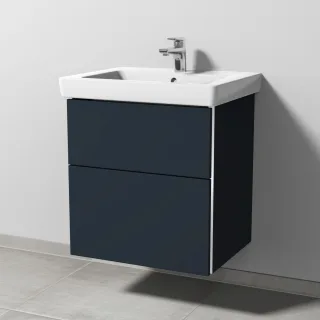 Sanipa 3way Waschtischunterbau zu Villeroy & Boch Subway 2.0 Waschtisch mit 2 Auszügen, Marine-Matt BP6121R