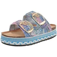 Ital-Design Elegante Sandalen mit Komfort und stilvollen Riemen Plateausandaletten (91512141) Flach Pantoletten in Gold