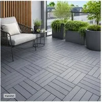 HTI-Living Outdoor-Bodenplatte Bodenplatte 9-teilig Nessa Klick, Set, 9-St., 9 Bodenplatten, Terrassenplatte Gehwegplatte
