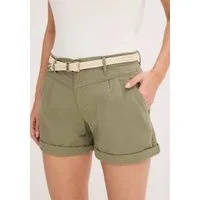 bonprix Shorts (Set, 2-tlg) aus Baumwolle und Elasthan, Regular Fit, mit umgeschlagenem Saum