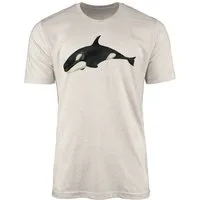 Sinus Art T-Shirt Herren Shirt 100% gekämmte Bio-Baumwolle T-Shirt Killerwal Orca Wasserfarben Motiv Nachhaltig Ökomo (1-tlg)