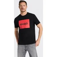 HUGO T-Shirt Dulive Rundhalsausschnitt, Regular Fit, Basic Must Have, HUGO Logo Gummidruck