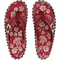 Gumbies Original in Pacific Red T-Strap-Zehentrenner aus recycelten Materialien hergestellt, stabile Gummisole