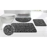 OTTO home Badematte Vanessa meliert, Badvorleger, Badezimmer Teppich, Duschvorleger, Höhe 20 mm, rutschhemmend beschichtet, strapazierfähig, Polyester, halbrund, Badteppich, weiche Haptik, unifarben