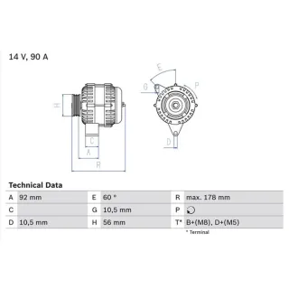 Bosch Lichtmaschine 90A Mercedes C-Klasse E-Klasse Sprinter