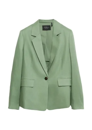 s.Oliver BLACK LABEL - Taillierter Business-Blazer grün - Gr. - 36