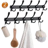 Refined Living Garderobenhaken Garderobenleiste Wand,Handtuchhaken,Hakenleiste,Türhaken,mit 15 Haken (Garderobenleiste Wandmontage, Kleiderhaken Wand, Garderobenhaken Edelstahl, Kleiderhakenleiste Schwarz Matt/Silber, Jackenhalter Wandmontage, Flur G