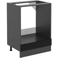 Vicco Herdumbauschrank R-Line, Schwarz Hochglanz/Anthrazit, 60 cm ohne Arbeitsplatte (1-St)