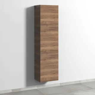 Sanipa 3way Stauraumschrank mit 1 Tür und 1 Wäschekorbklappe, Eiche-Tabak SM18550