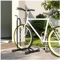 SPORTNOW Fahrradständer mit verstellbaren Haken, vertikal & horizontal (Radständer, 1-St., Fahrradhalter), Stahl, Schwarz
