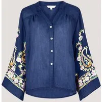 Apricot Blusentop Paisley Bluse mit Glockenärmeln mit Glockenärmeln