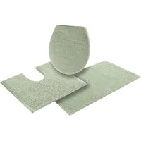 OTTO home Badematte Vanessa, Badvorleger, Badezimmer Teppich, Höhe 10 mm, rutschhemmend beschichtet, schnell trocknend, strapazierfähig, fußbodenheizungsgeeignet, Polyester, rechteckig, 3-tlg. Stand-WC Set, Badteppich, weiche Haptik, unifarben