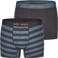 HAPPY SHORTS Trunk 2 Happy Shorts Jersey Trunk Herren Boxershorts Pant Gestreift Blau (1-St)