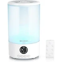 Brandson Luftbefeuchter 2,5L, Fernbedienung, 7 Helligkeitsstufen, RGB, Timer, sehr leise 30dbA, 2.5 l Wassertank, 3 Nebelstufen, Sleep Modus, für Schlafzimmer Kinderzimmer Wohnzimmer