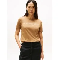 Tommy Hilfiger Kurzarmshirt REG CORP LOGO C-NK mit Logoschriftzug und Stickerei Baumwolle