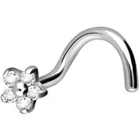 PIERCINGLINE Nasenpiercing Titan Nasenstecker Spirale KRISTALLBLUME (Nasenstecker, 1-tlg)
