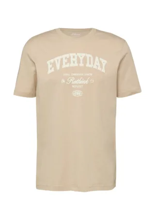 s.Oliver Red Label - T-Shirt aus Baumwolljersey mit Frontprint beige - Gr. - M